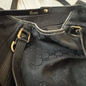 REAL Gucci Black Shoulder Bag with Gold Hardware